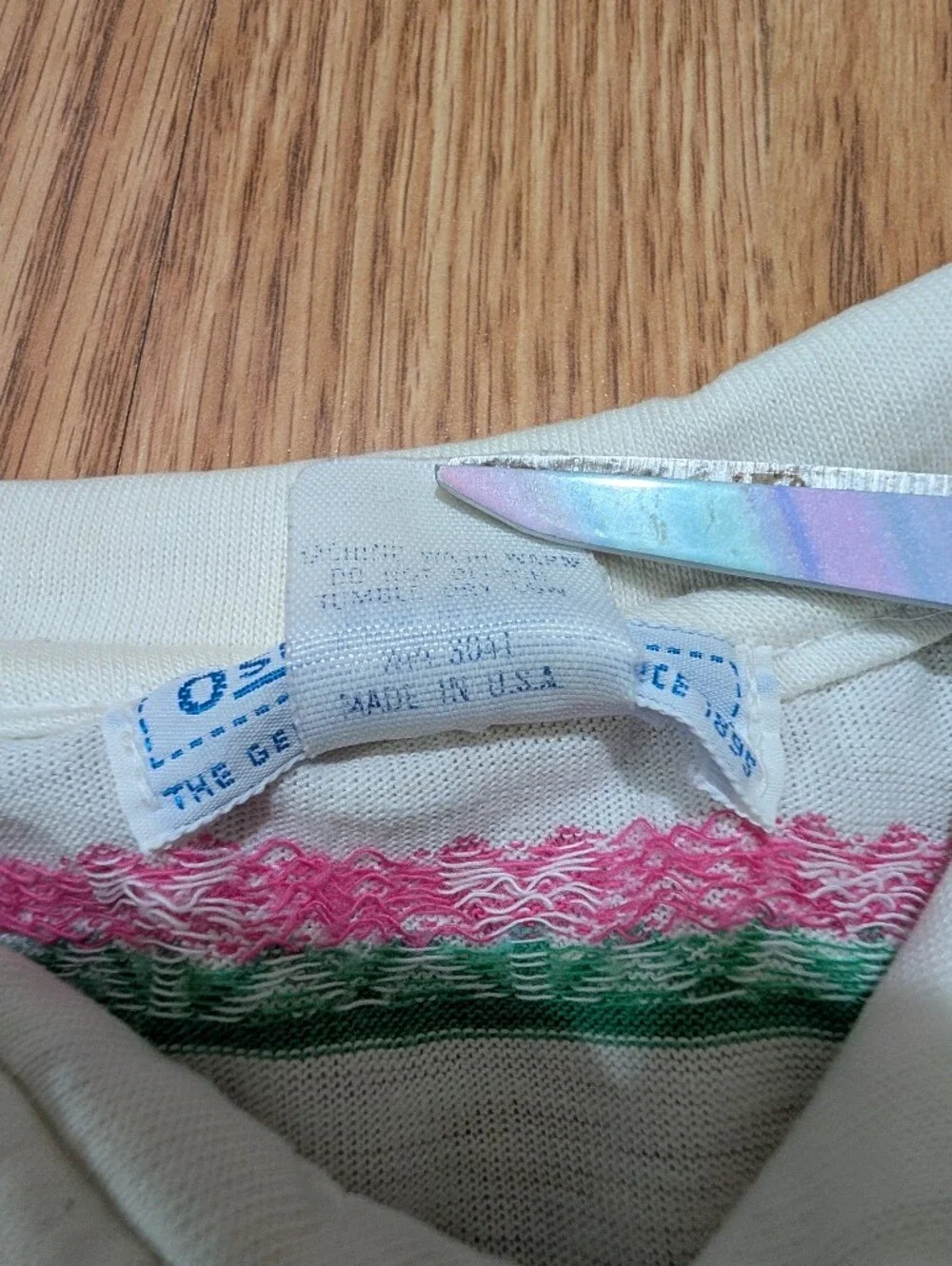 Vintage OshKosh B'gosh Girl Polo shirt Geometric Hearts USA 6